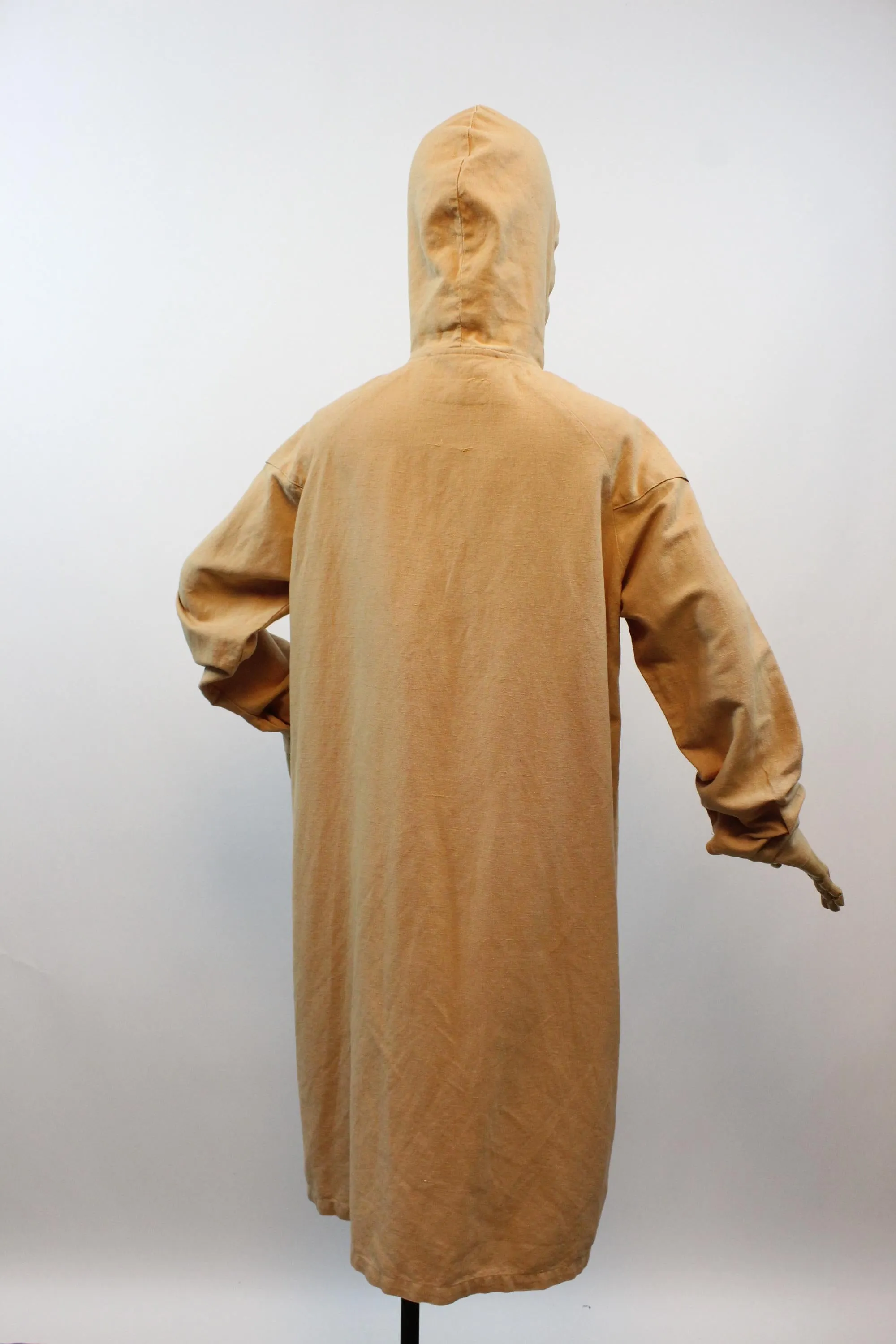 1930s FRENCH workwear linen chore HOOD coat | new spring summer