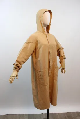 1930s FRENCH workwear linen chore HOOD coat | new spring summer