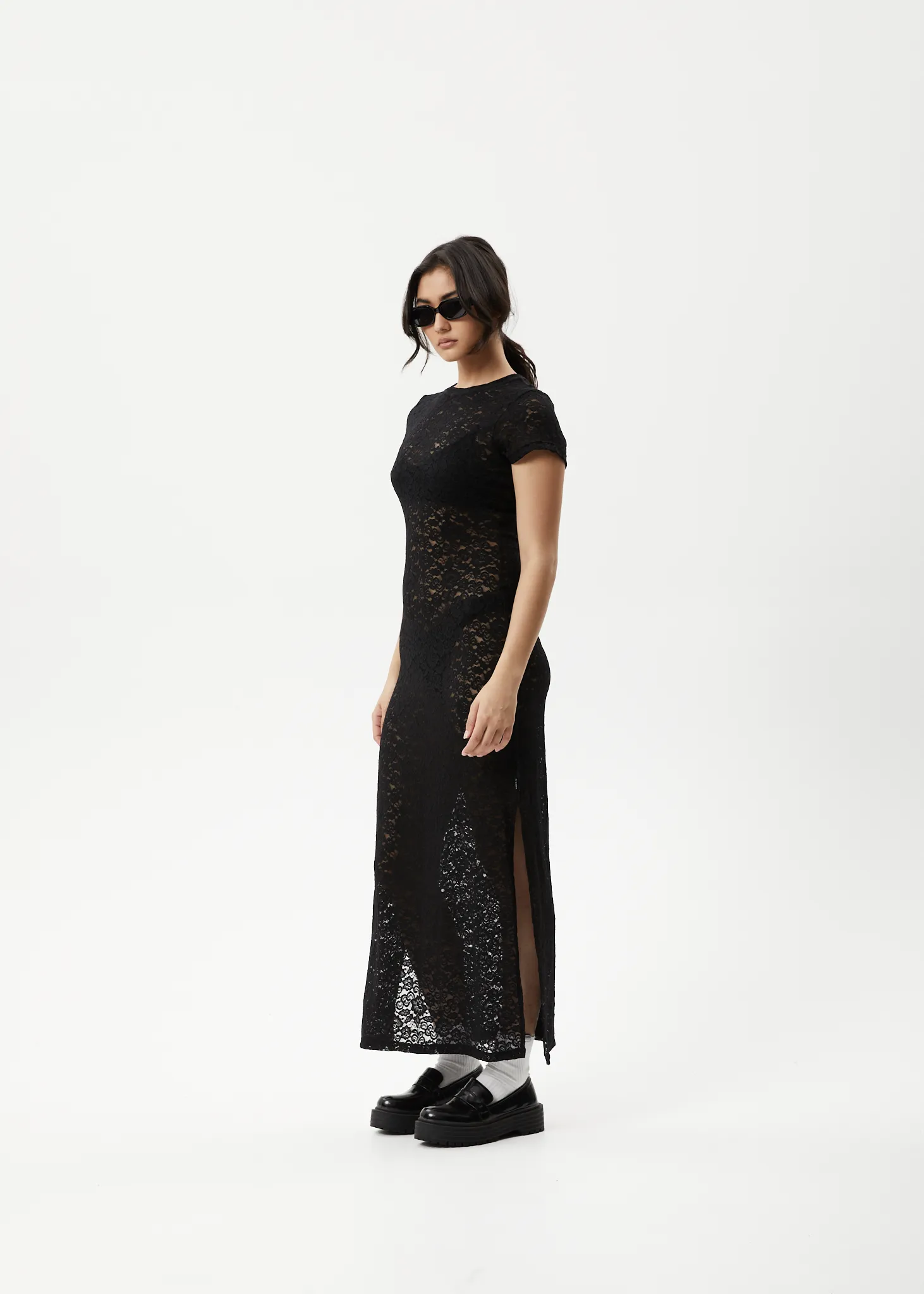 AFENDS Womens Poet - Lace Maxi Dress - Black