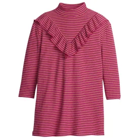 Aspen Dress - Cranberry Metallic Stripe