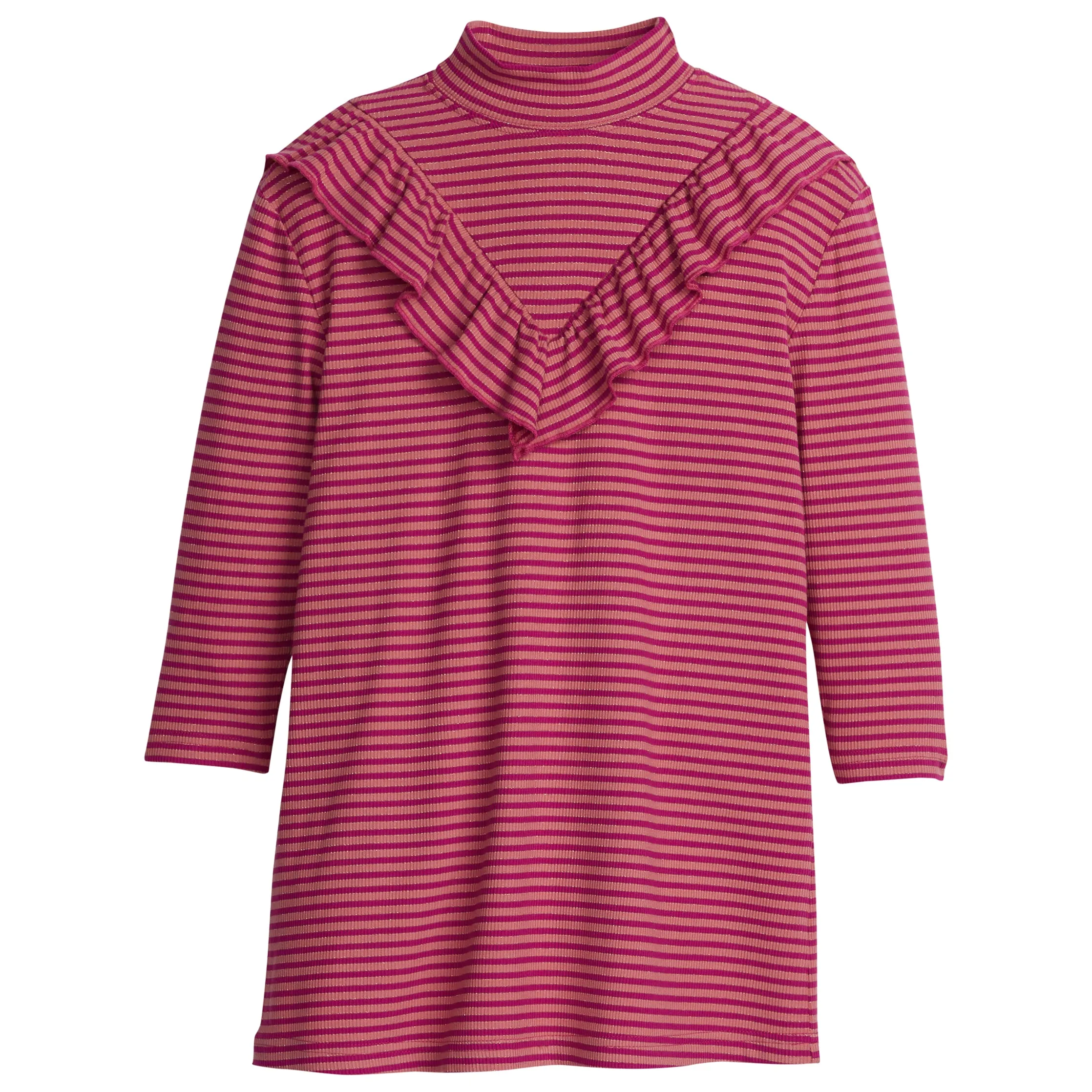 Aspen Dress - Cranberry Metallic Stripe