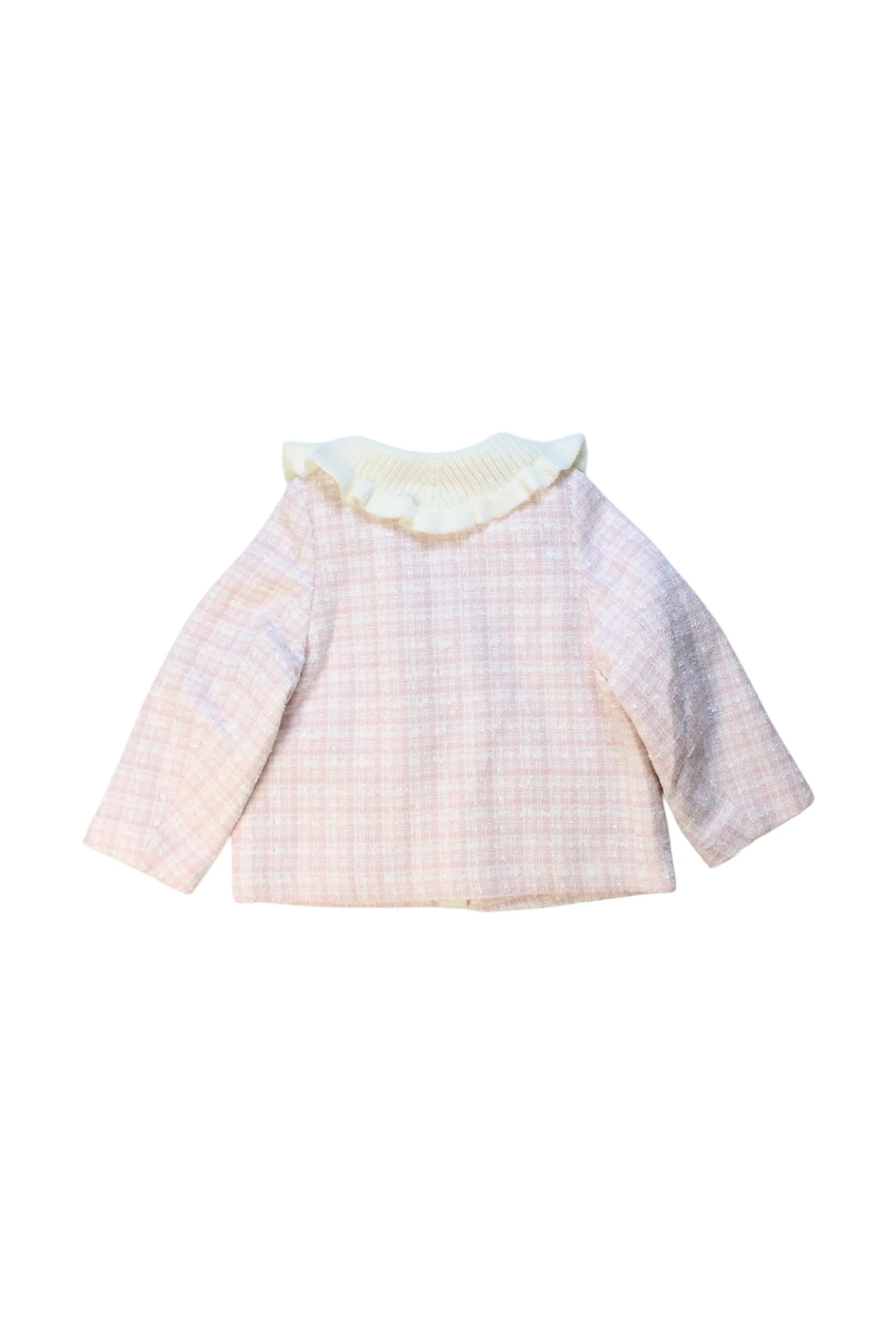 Balabala Ruffled Collar Checkered Coat 3T