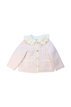 Balabala Ruffled Collar Checkered Coat 3T