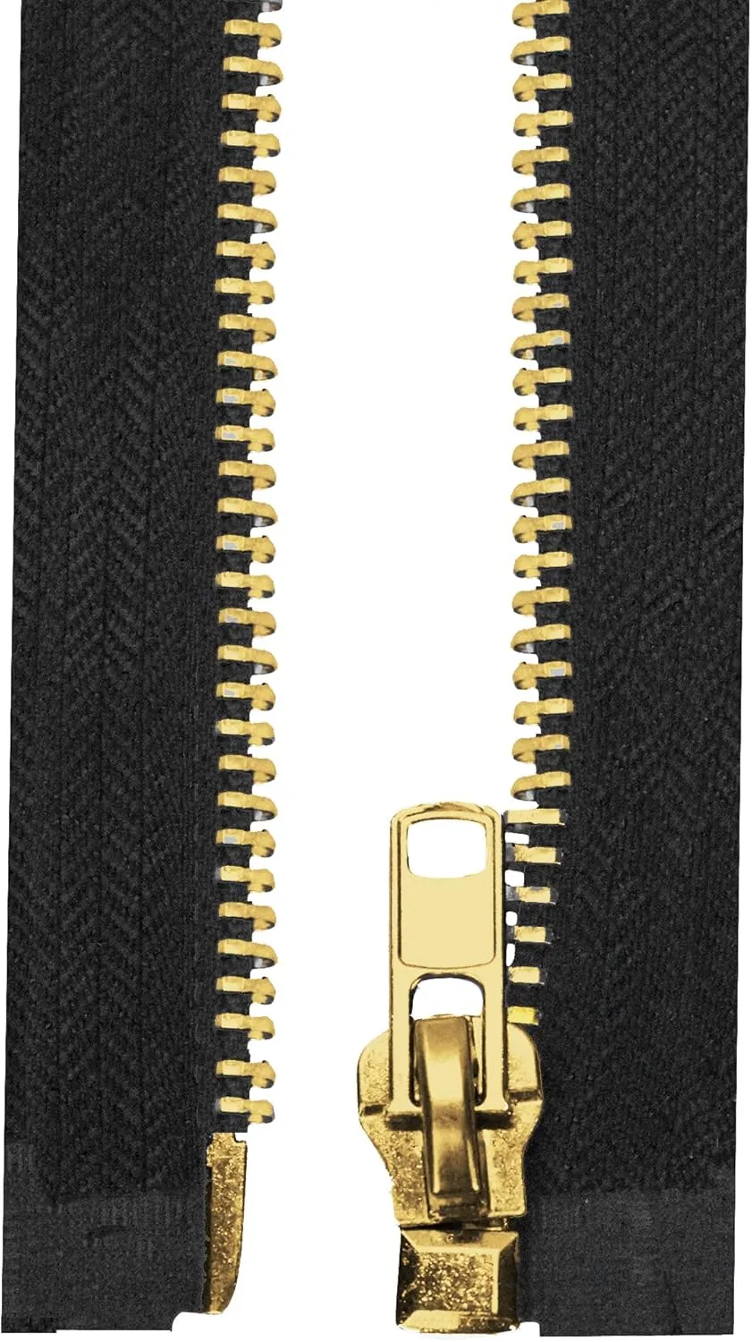 Black Heavy Duty Zippers - #10 Black Metal Zippers for Sewing - Silver Zipper Separating Zipper for Jacket Zippers Coat Zipper Upholstery Zippers