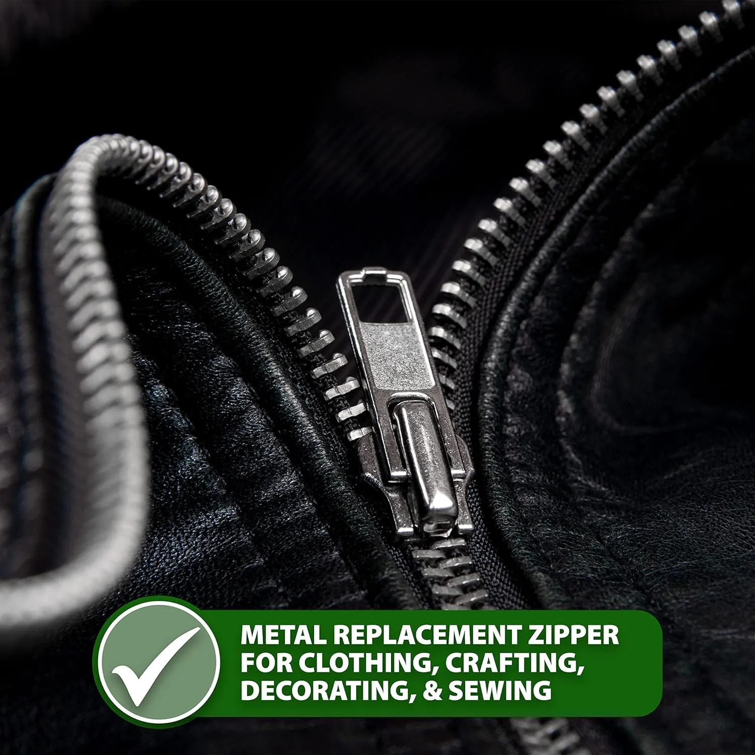 Black Heavy Duty Zippers - #10 Black Metal Zippers for Sewing - Silver Zipper Separating Zipper for Jacket Zippers Coat Zipper Upholstery Zippers