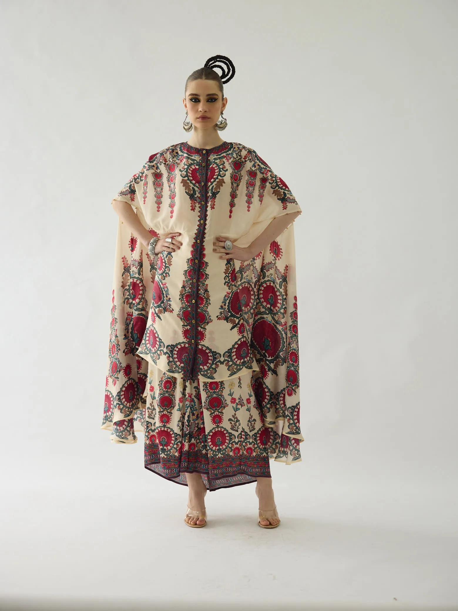 Bukhara Maroon Caprice Cape