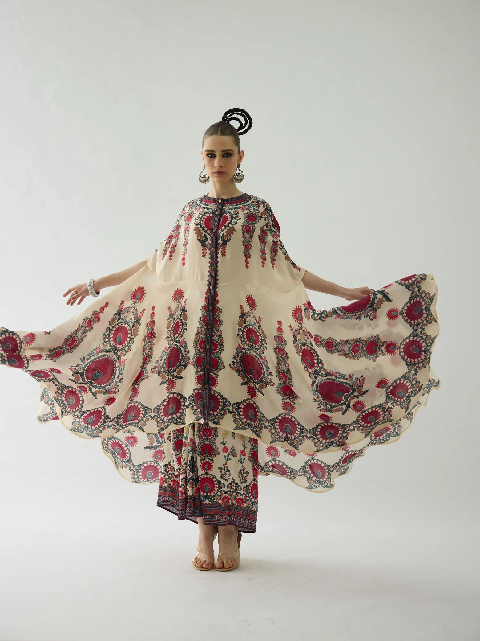 Bukhara Maroon Caprice Cape
