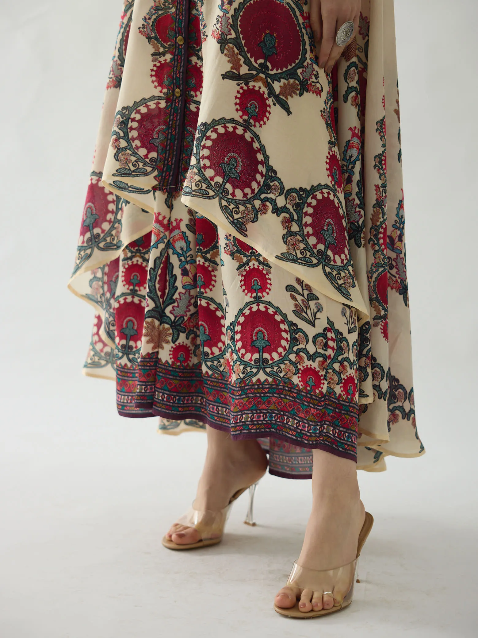 Bukhara Maroon Caprice Cape