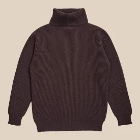 Cashmere ribbed submariner rollneck in merlot