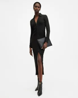 Connie Slim Fit Textured Midi Dress