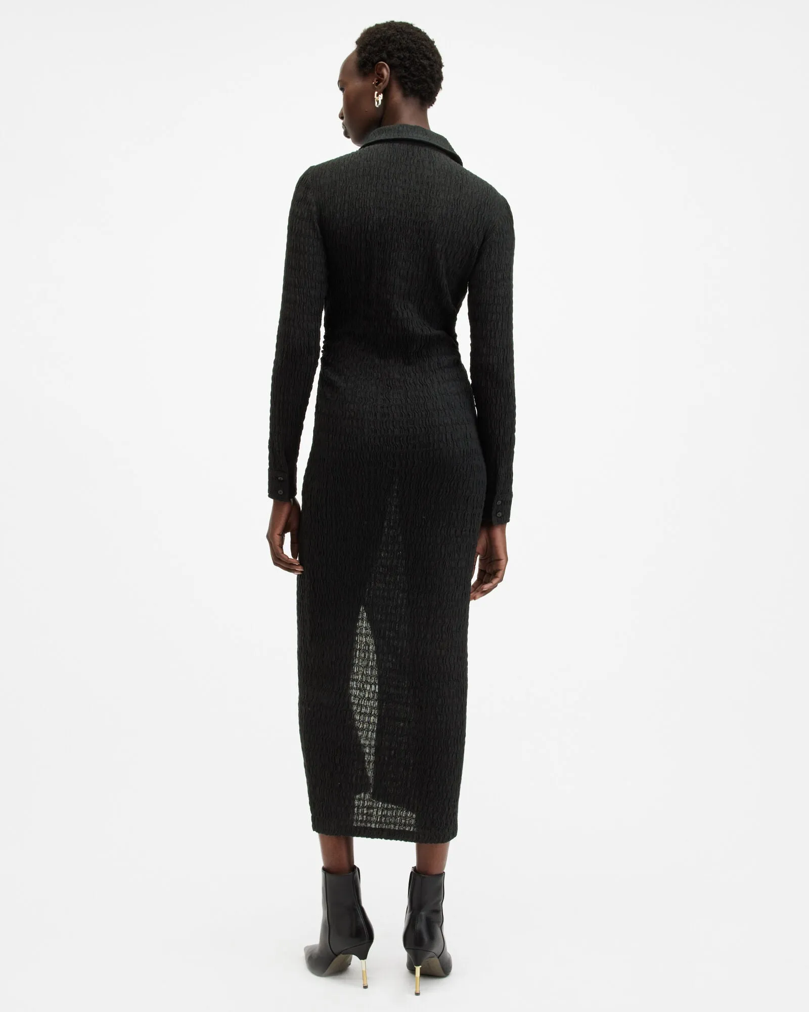 Connie Slim Fit Textured Midi Dress