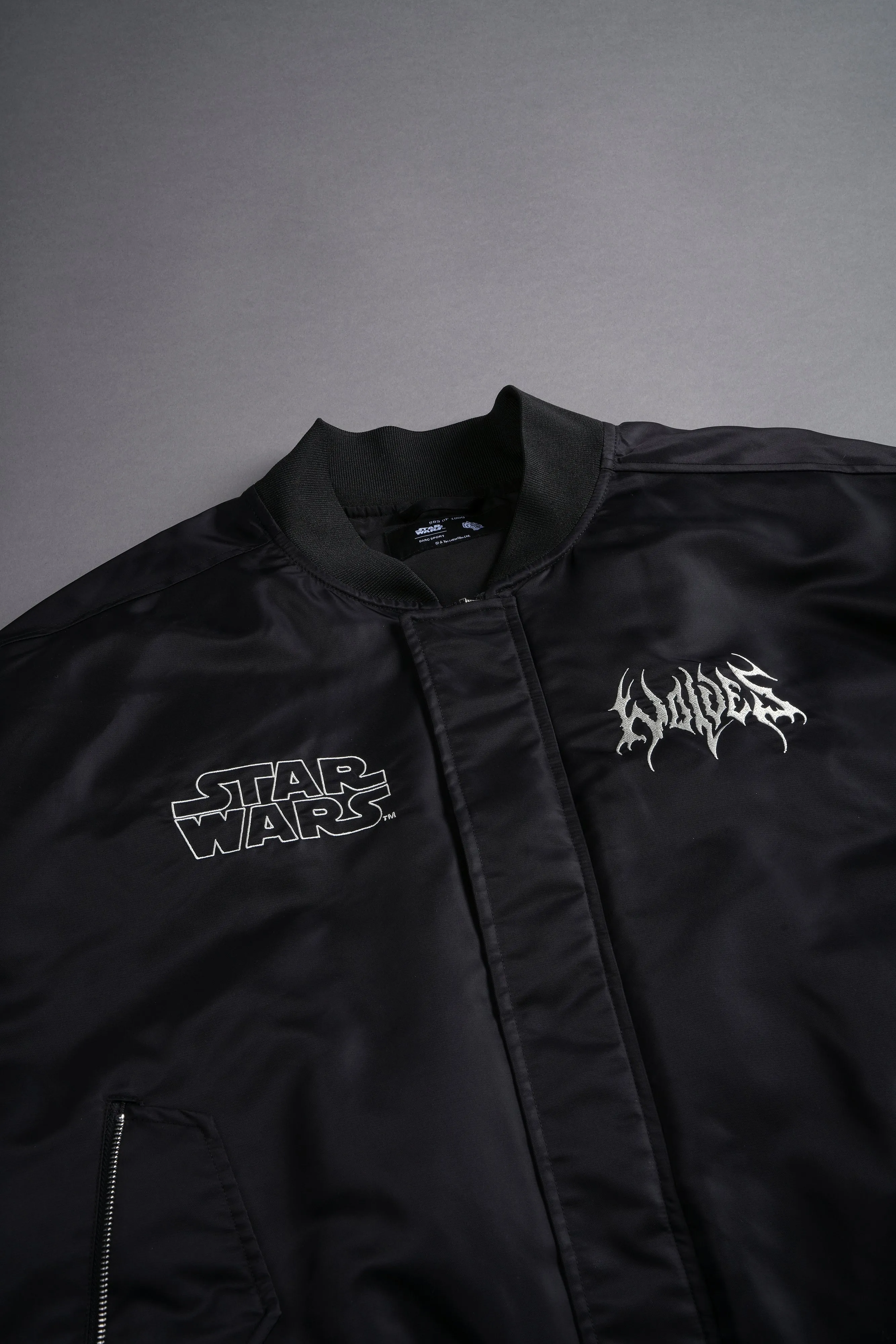 Fear Is My Ally Vicious Nylon Bomber Jacket in Black