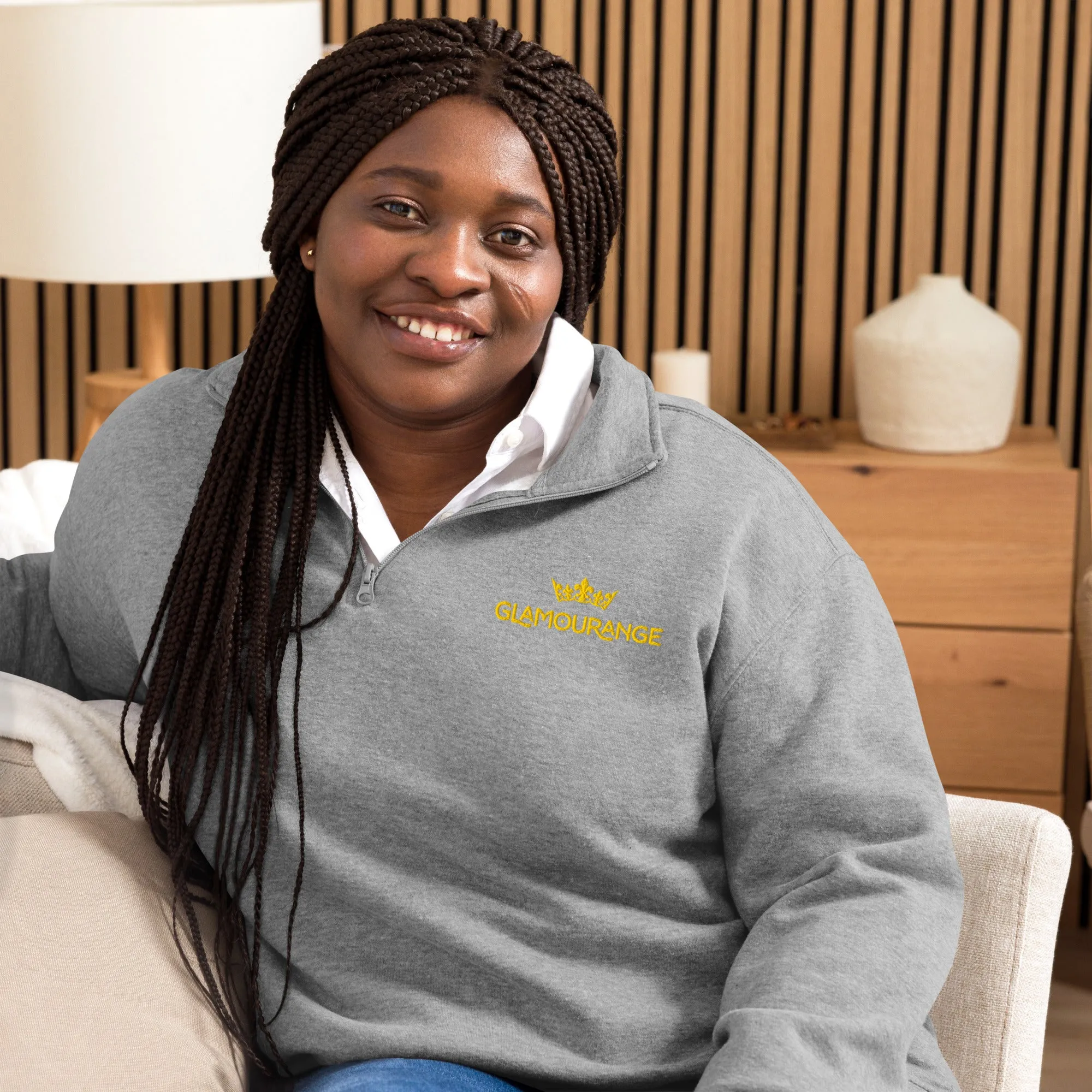 Fleece Pullover Embroidery - Carbon Grey (Glamourange Winter Embroidery Fleece Pullover Collection)