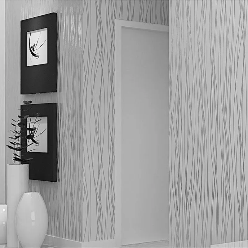 Flocking Vertical Striped Wallpaper (5.3 ㎡)