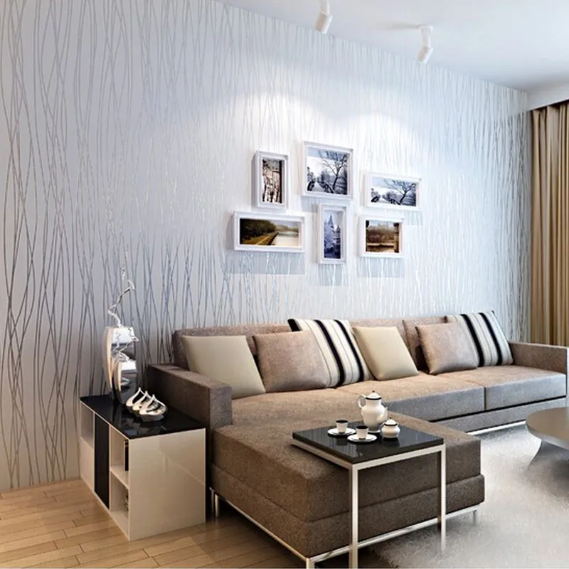 Flocking Vertical Striped Wallpaper (5.3 ㎡)