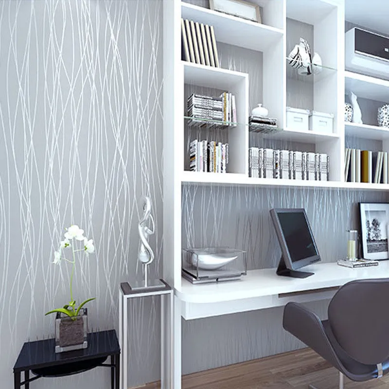 Flocking Vertical Striped Wallpaper (5.3 ㎡)
