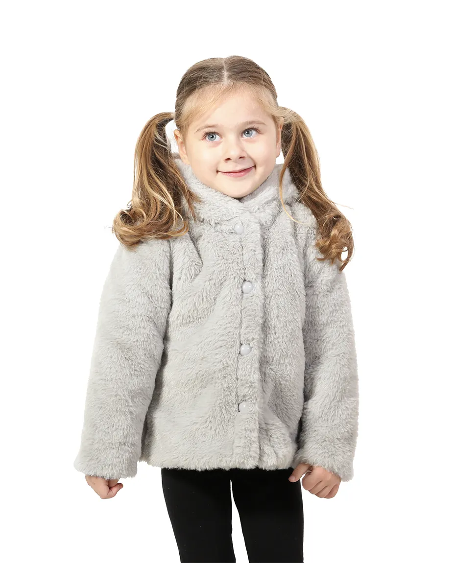 Girl Button Down Hooded Cardigan Jacket