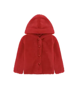 Girl Button Down Hooded Cardigan Jacket