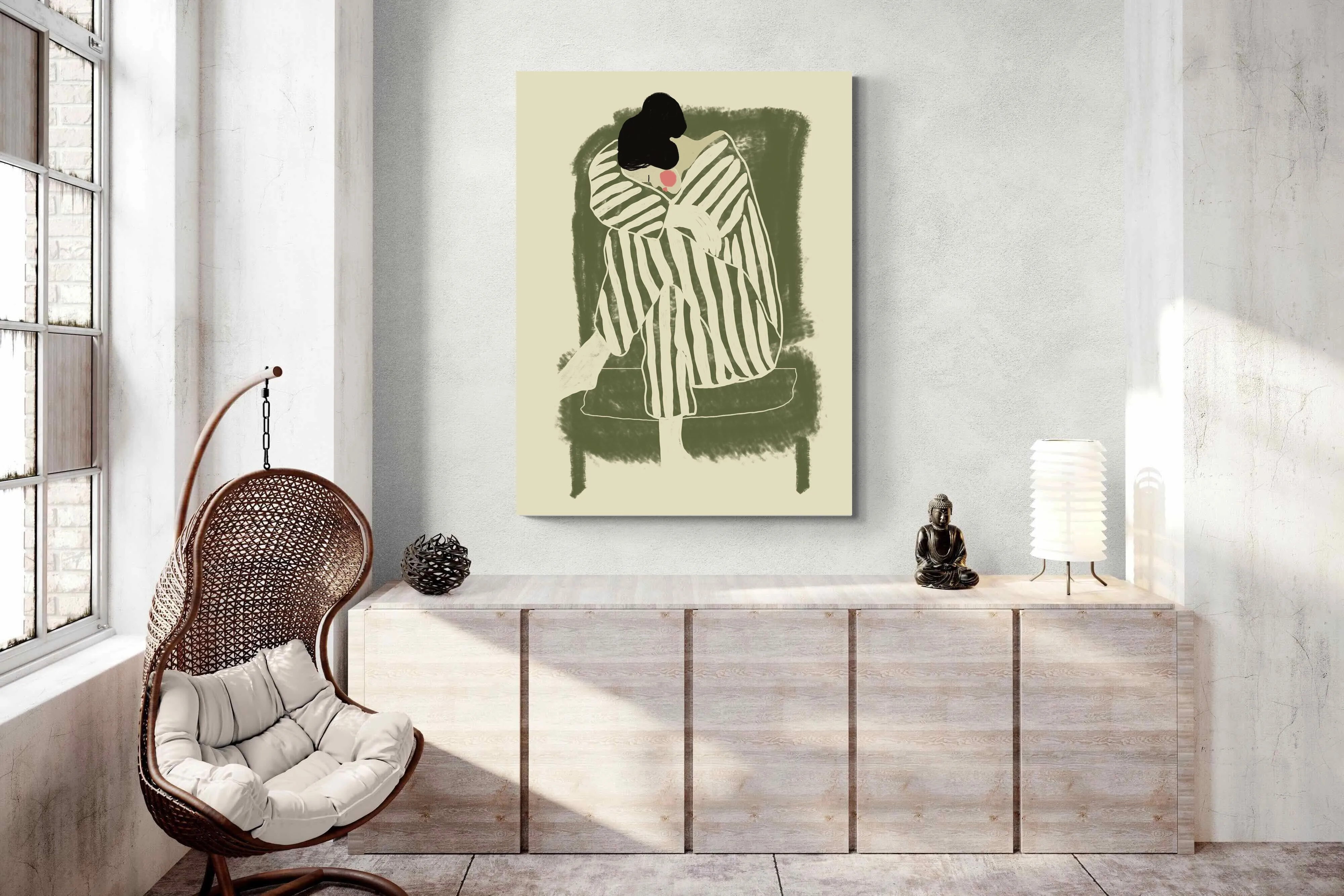 Girl in Sage Chair