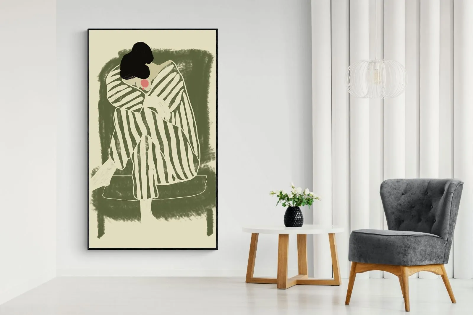 Girl in Sage Chair