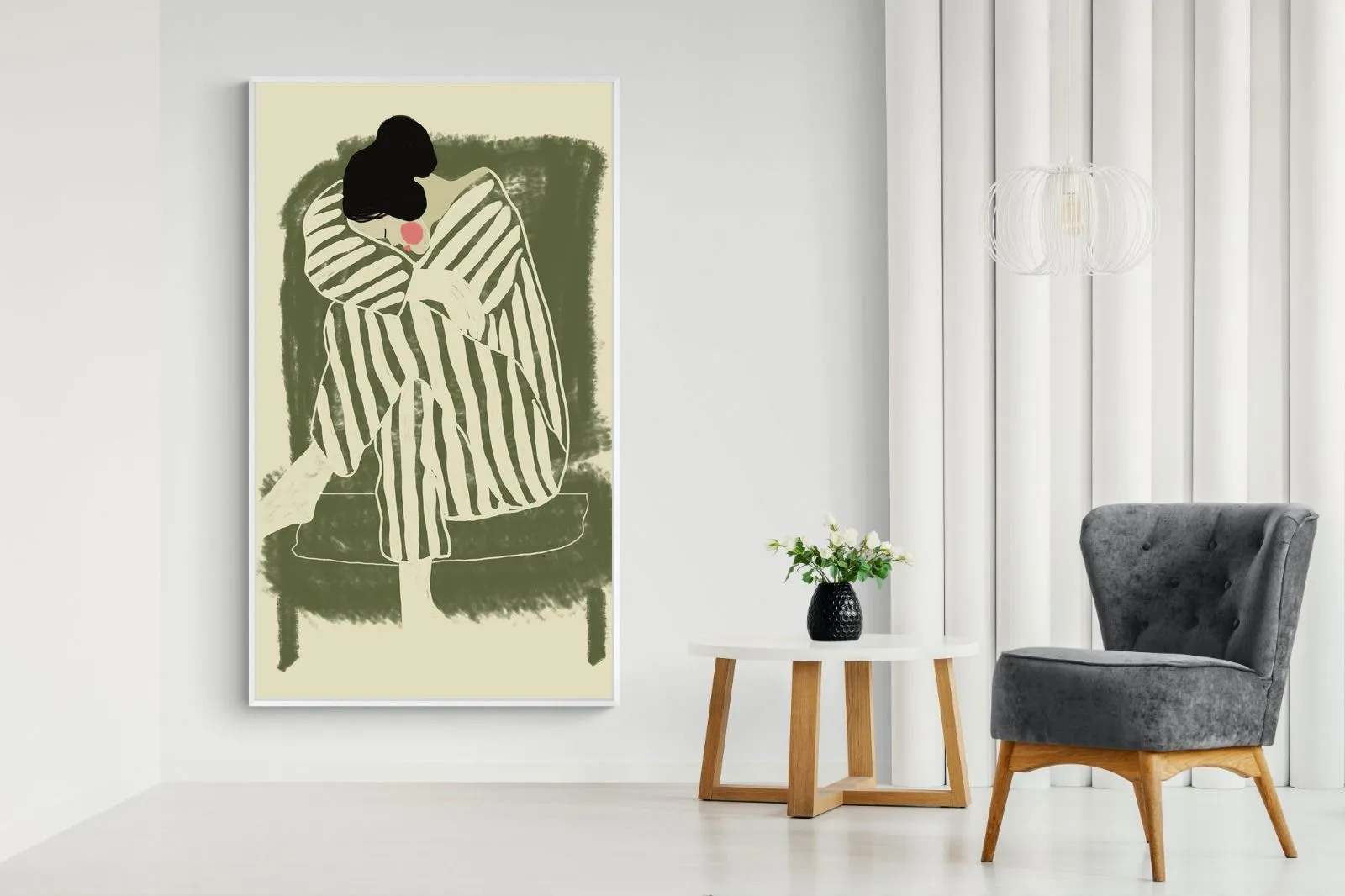 Girl in Sage Chair