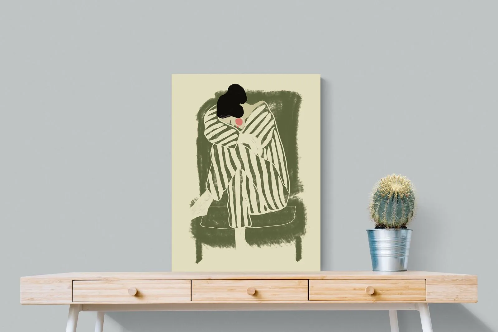 Girl in Sage Chair