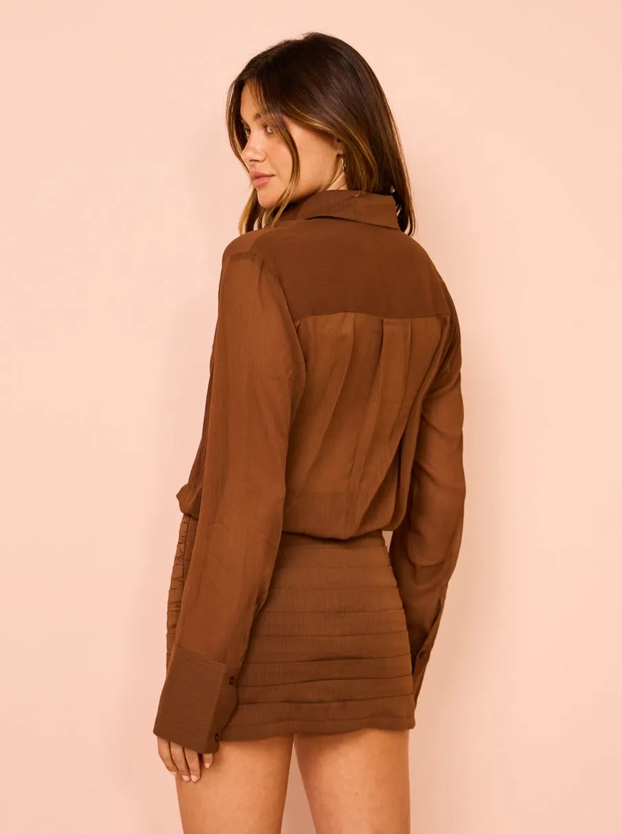 Hansen & Gretel Carlisle Mini Dress in Cacao