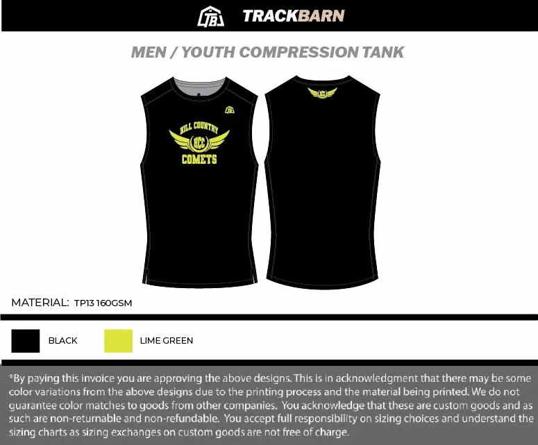 Hill-Country-Comets Mens Track Compression Tank ***UNIFORM
