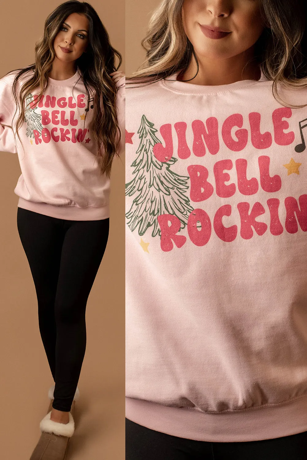 Jingle Bell Rockin' Sweatshirt (Pink) | FINAL SALE