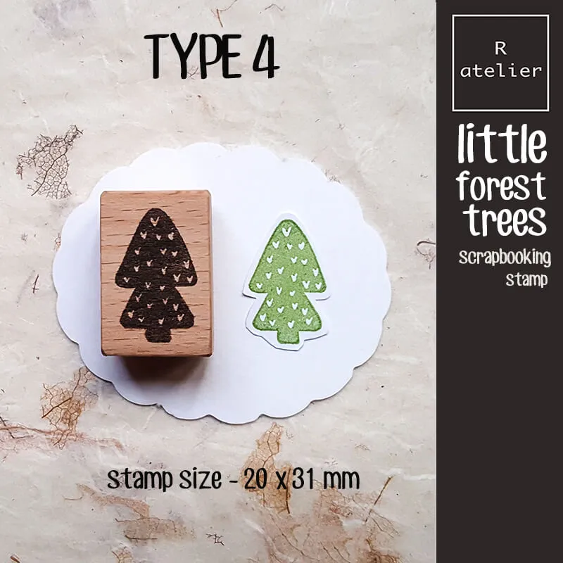 Little Forest Trees Scrapbooking Wooden Stamp