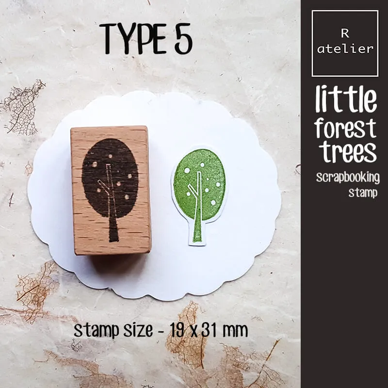 Little Forest Trees Scrapbooking Wooden Stamp
