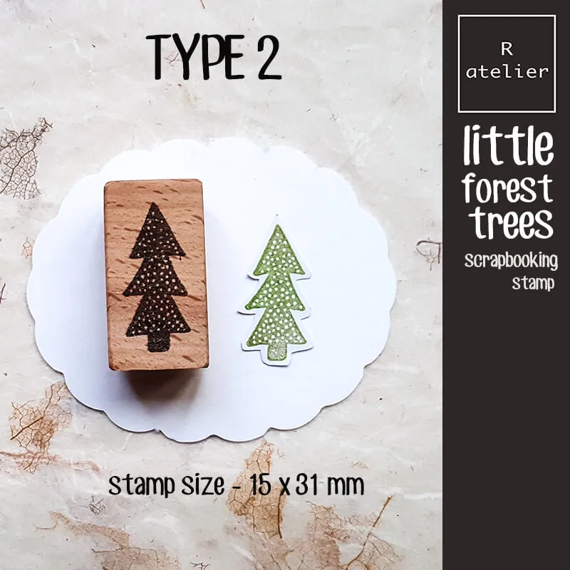 Little Forest Trees Scrapbooking Wooden Stamp
