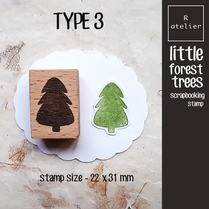 Little Forest Trees Scrapbooking Wooden Stamp