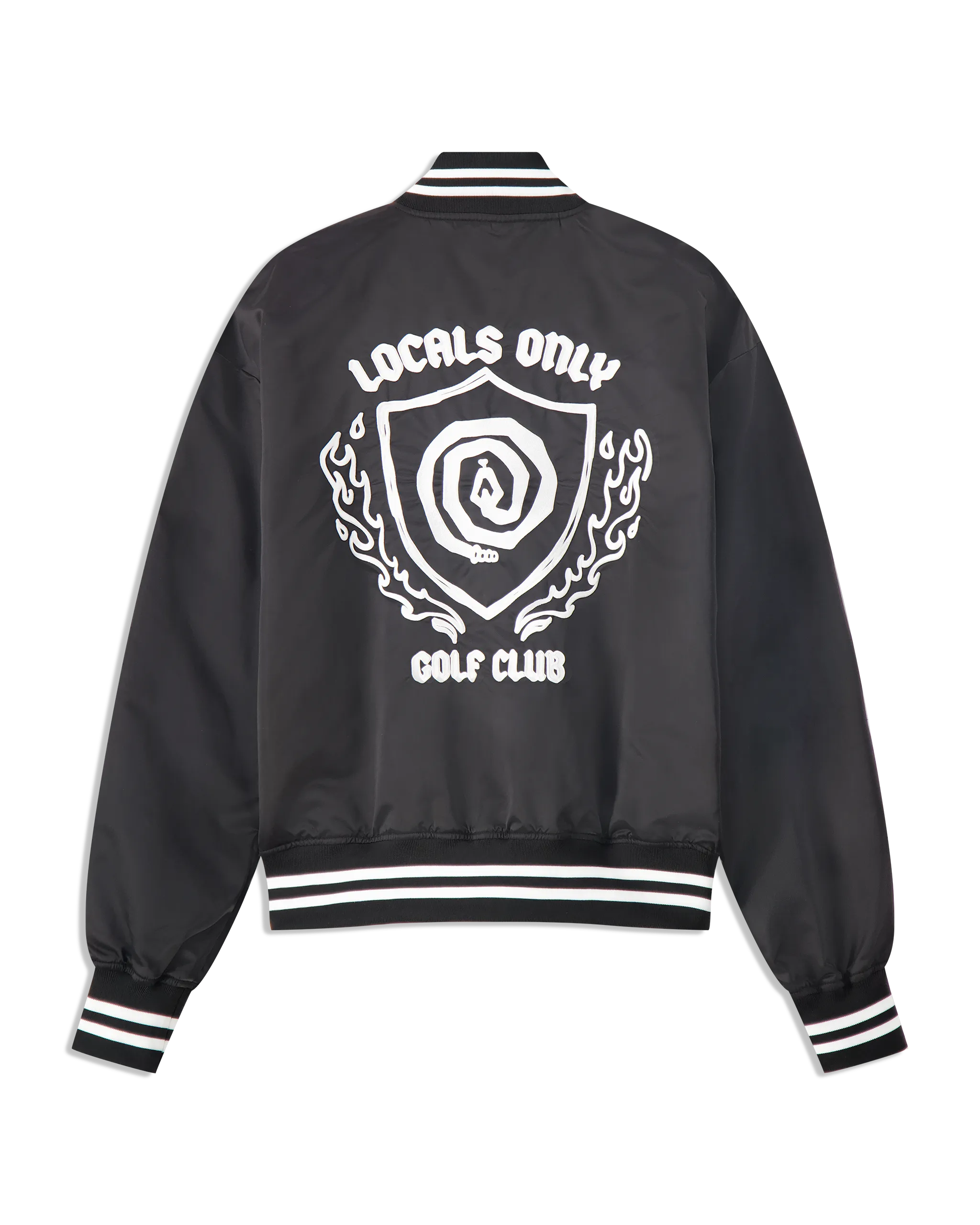 Locals Only Satin Bomber Jacket - Black