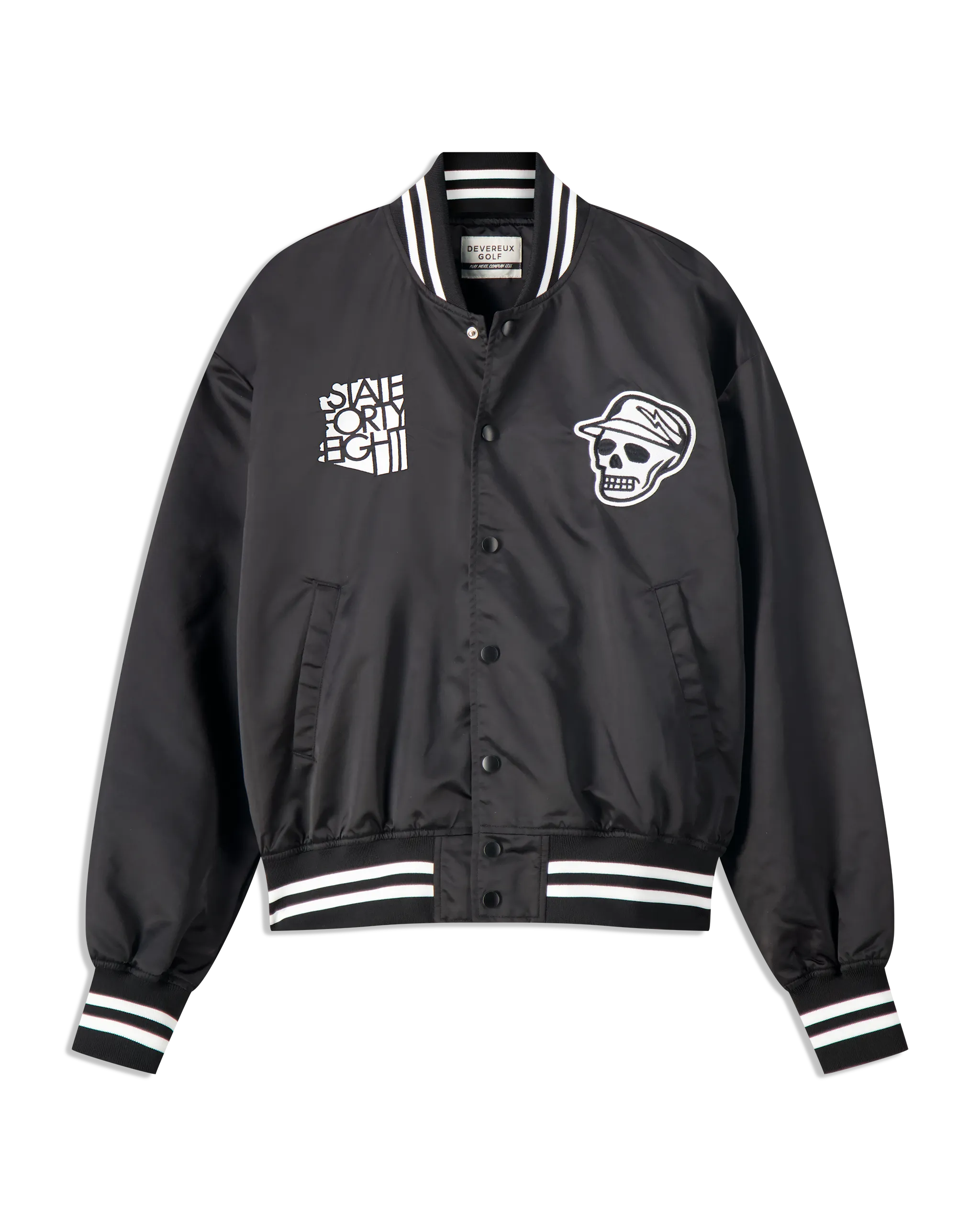 Locals Only Satin Bomber Jacket - Black