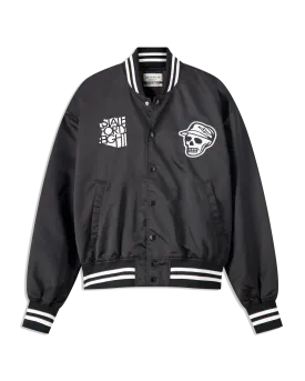 Locals Only Satin Bomber Jacket - Black