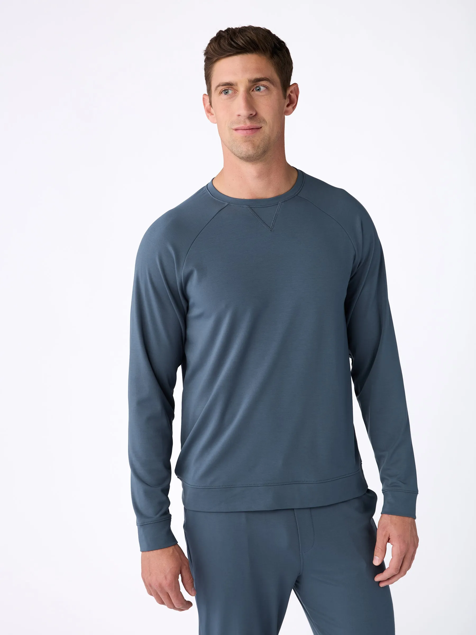 Men's Brushed Bamboo Pullover Crew