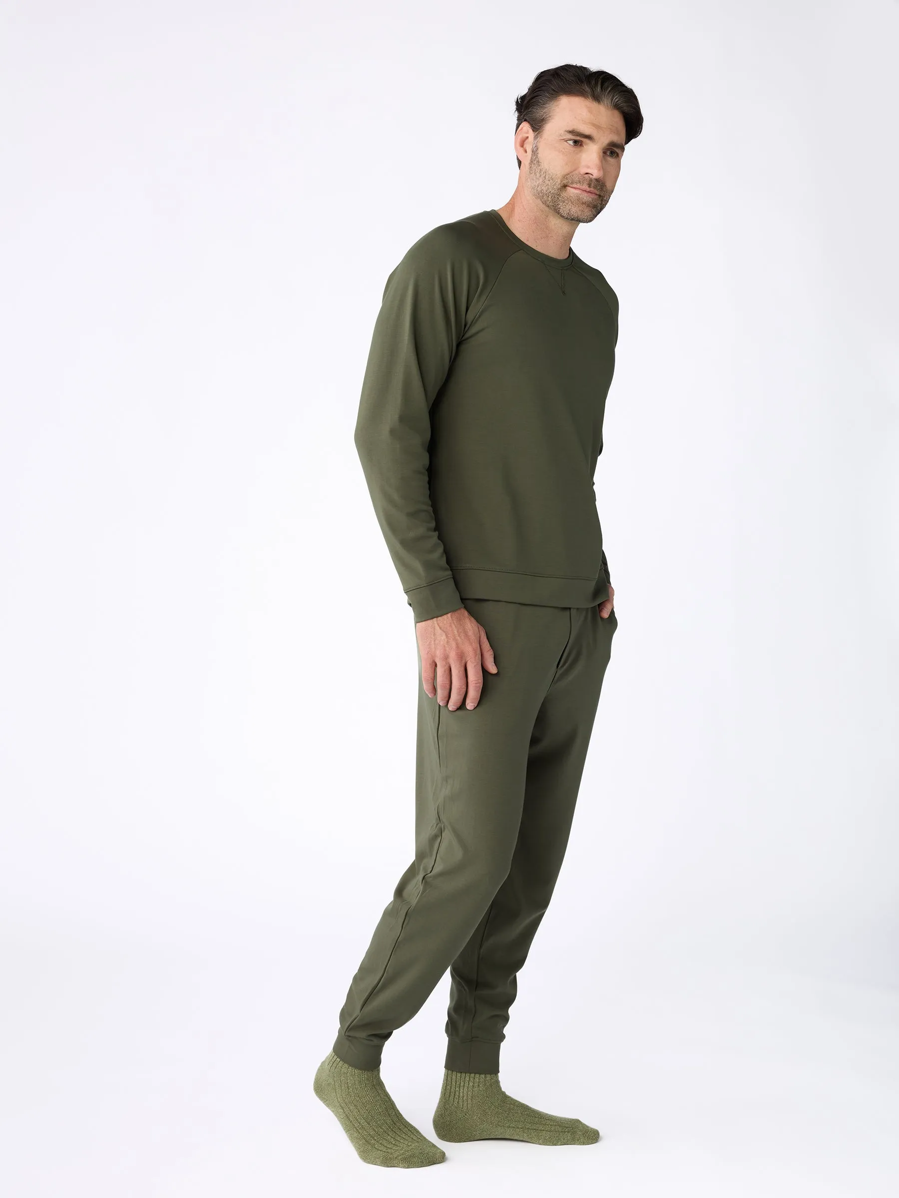 Men's Brushed Bamboo Pullover Crew