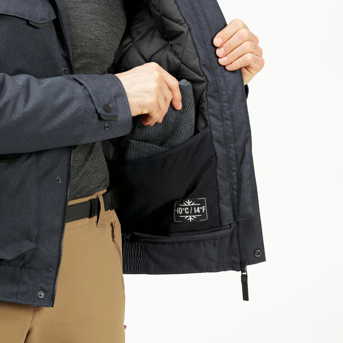 Men’s Waterproof Winter Hiking Jacket SH100 X-Warm -10°C