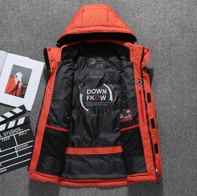 Men's Winter Jacket Thick Parkas Warm Hooded Windproof Jacket