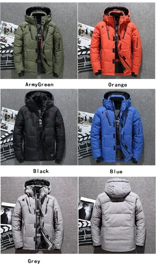 Men's Winter Jacket Thick Parkas Warm Hooded Windproof Jacket