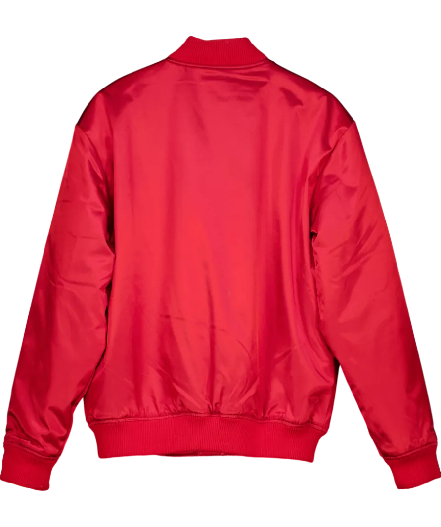 MITCHELL & NESS Red Satin Bomber Jacket UK L