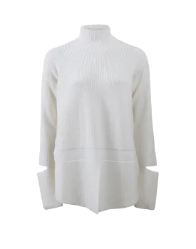 Mock Turtleneck Slit Pullover
