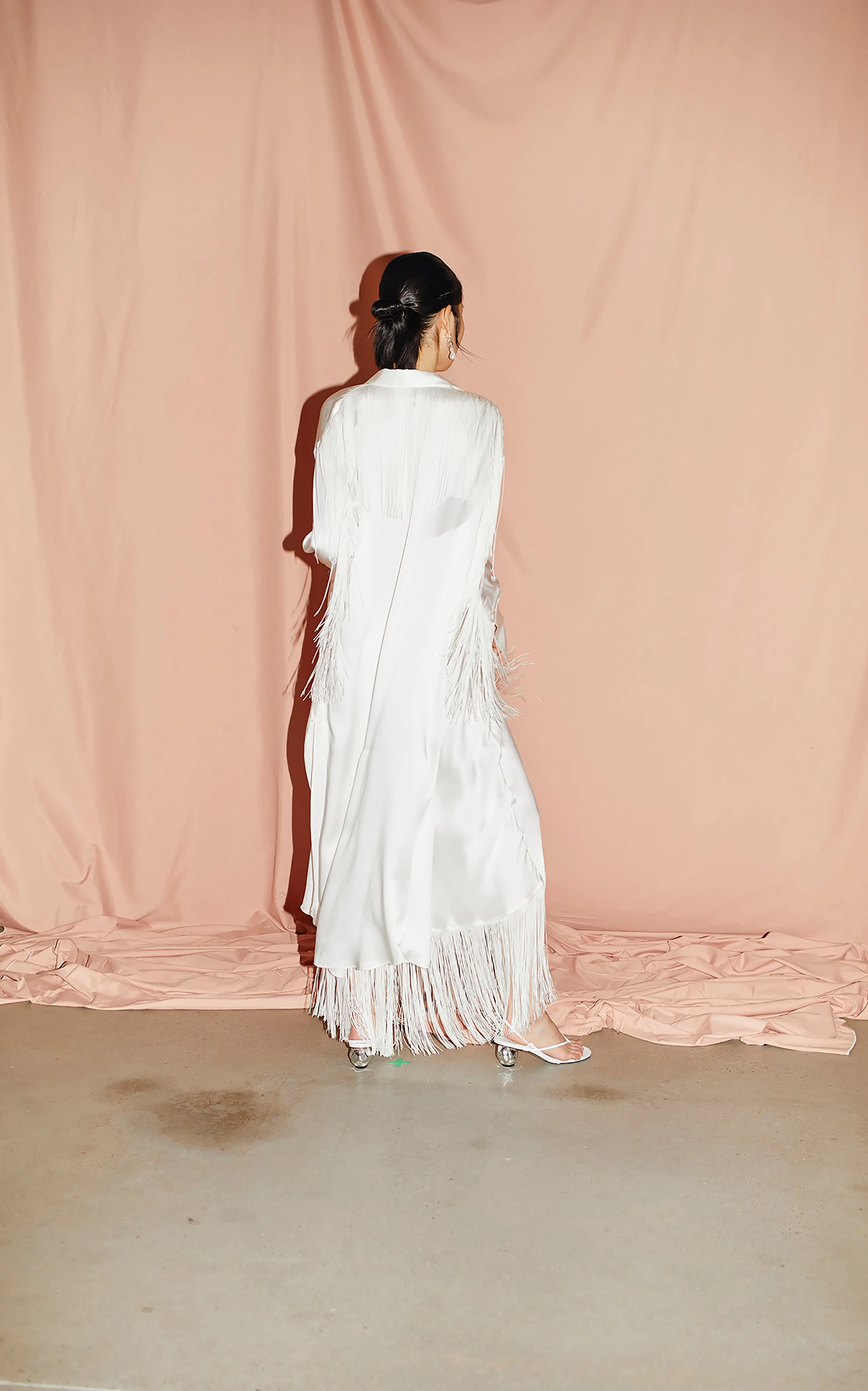 Nettle Fringed Shirt Dress | Ivory