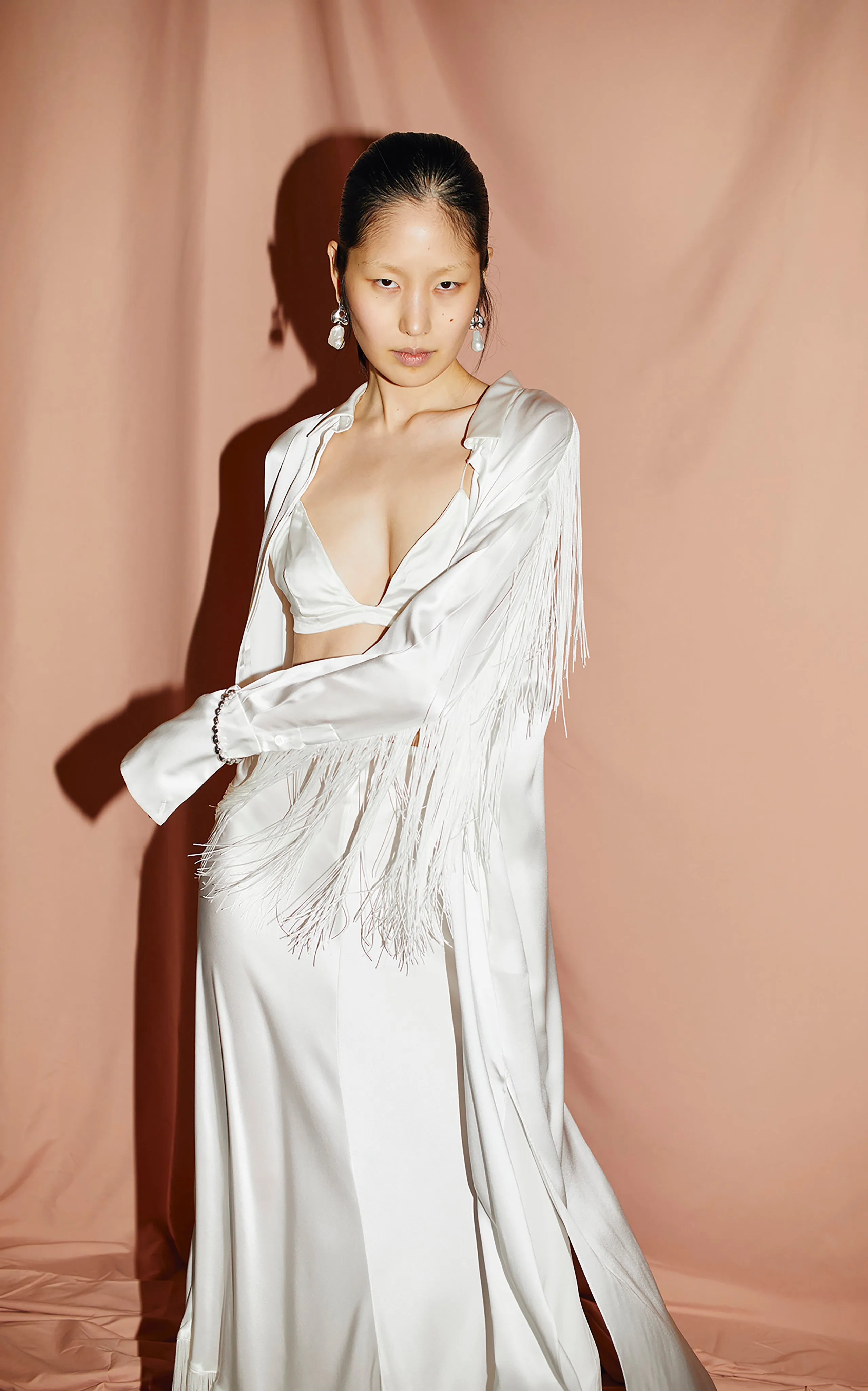 Nettle Fringed Shirt Dress | Ivory