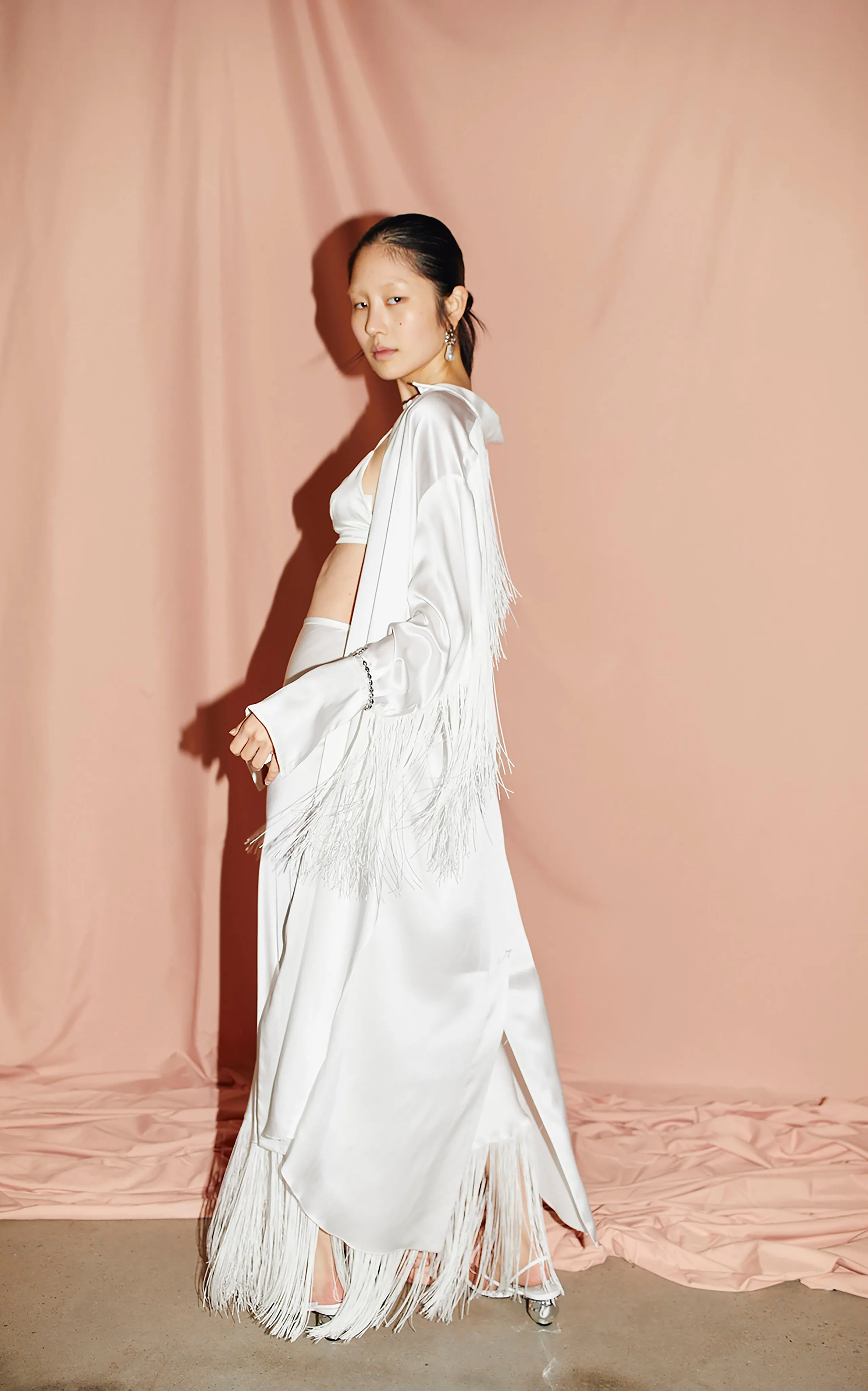 Nettle Fringed Shirt Dress | Ivory