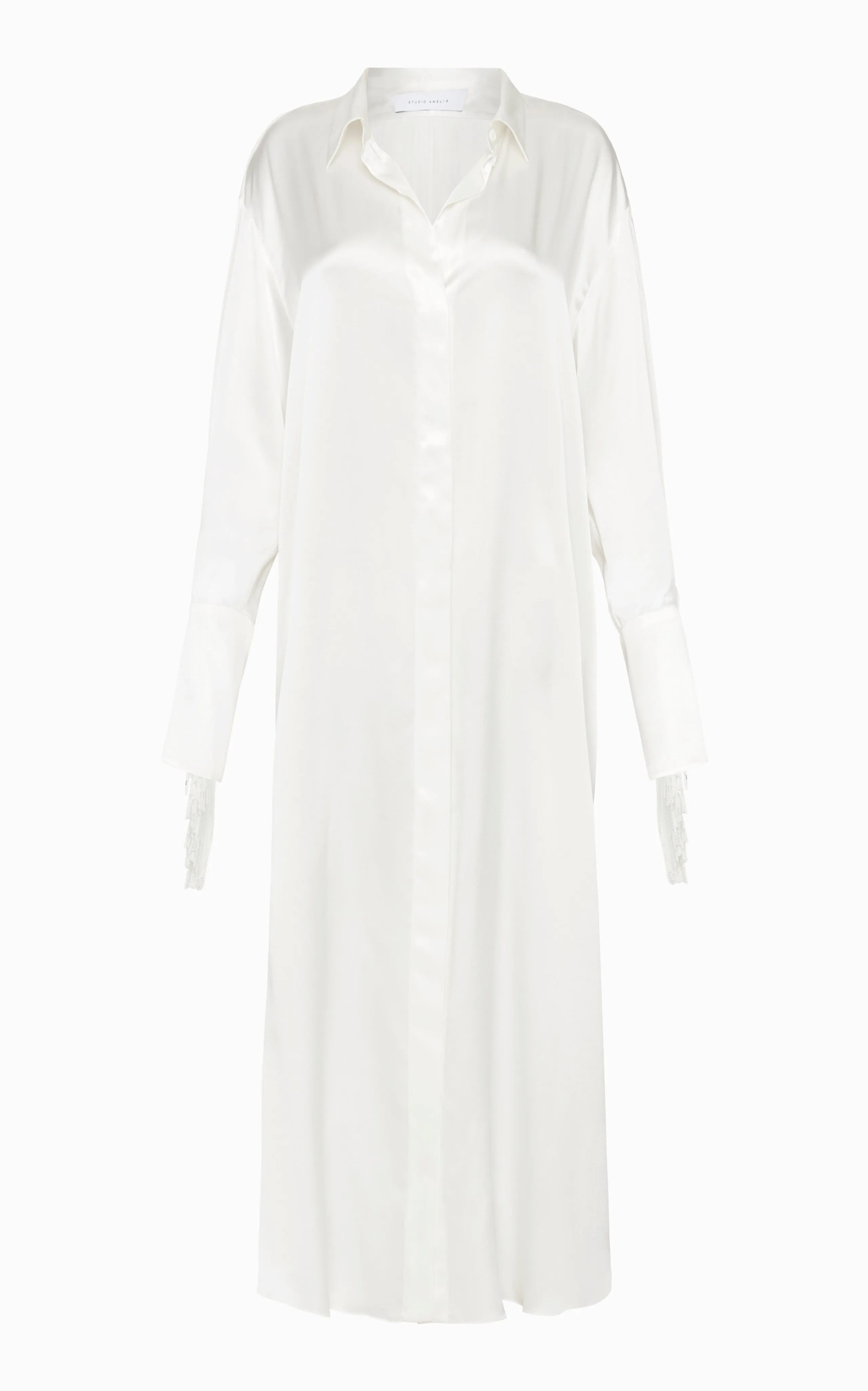 Nettle Fringed Shirt Dress | Ivory