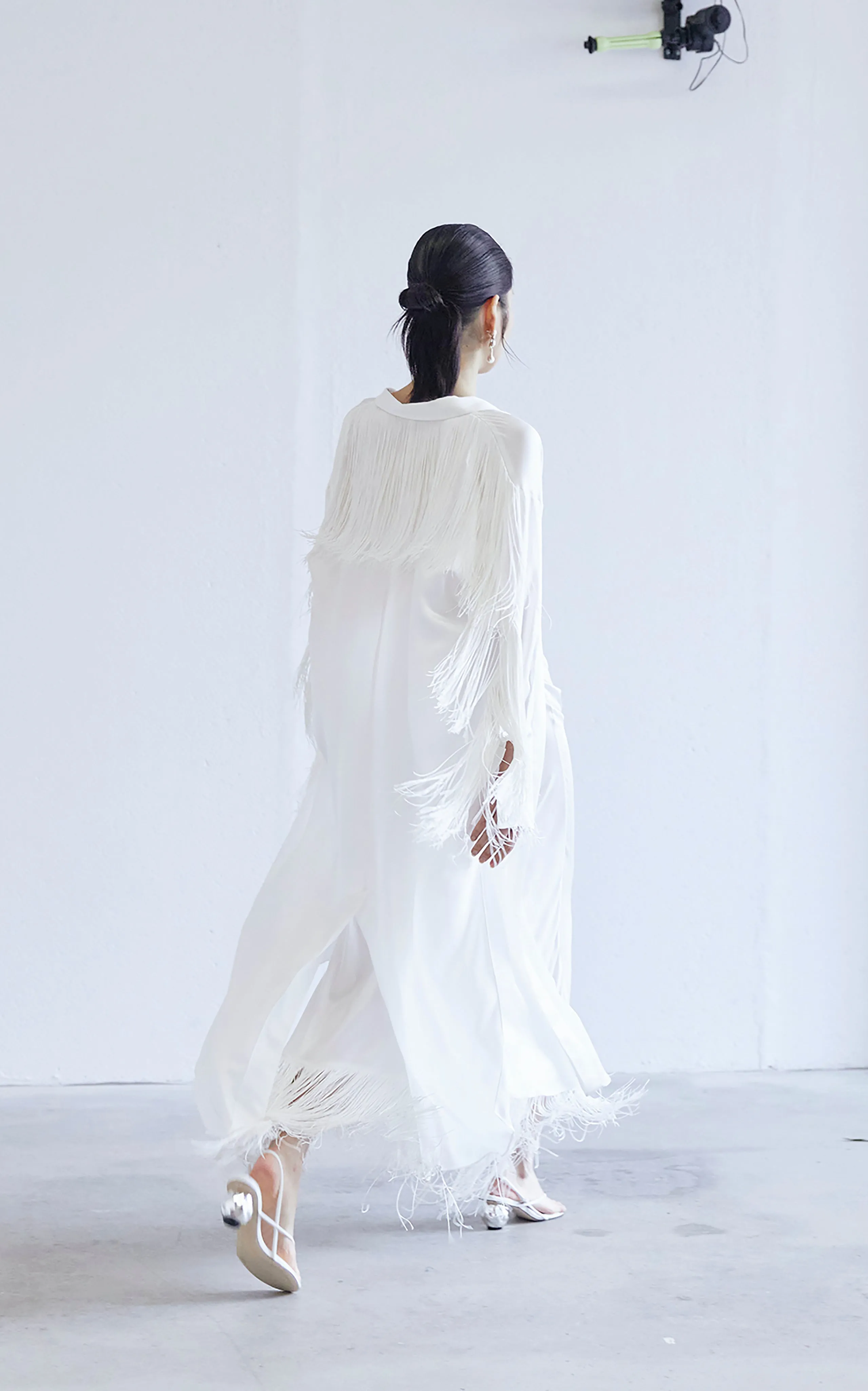 Nettle Fringed Shirt Dress | Ivory