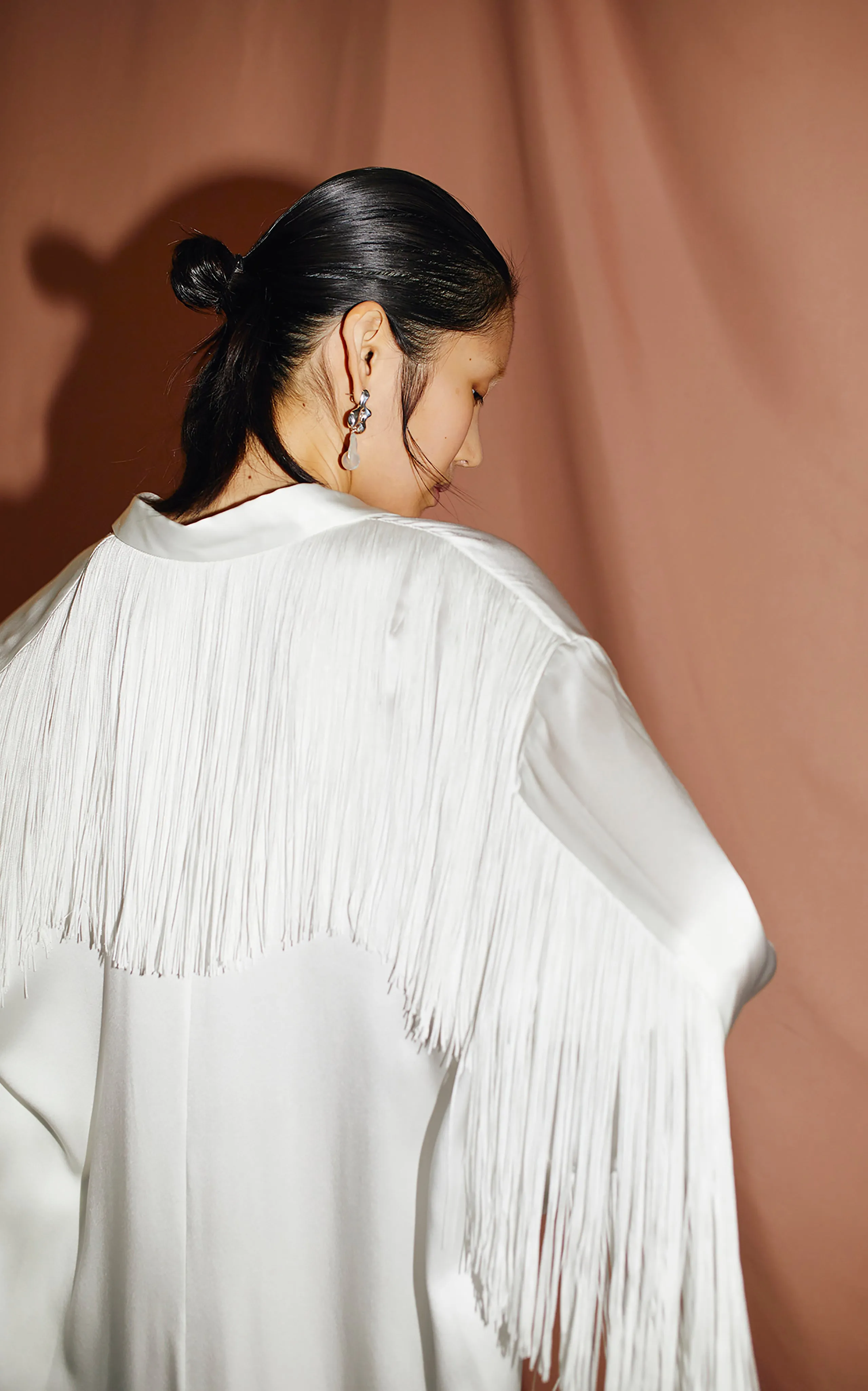 Nettle Fringed Shirt Dress | Ivory