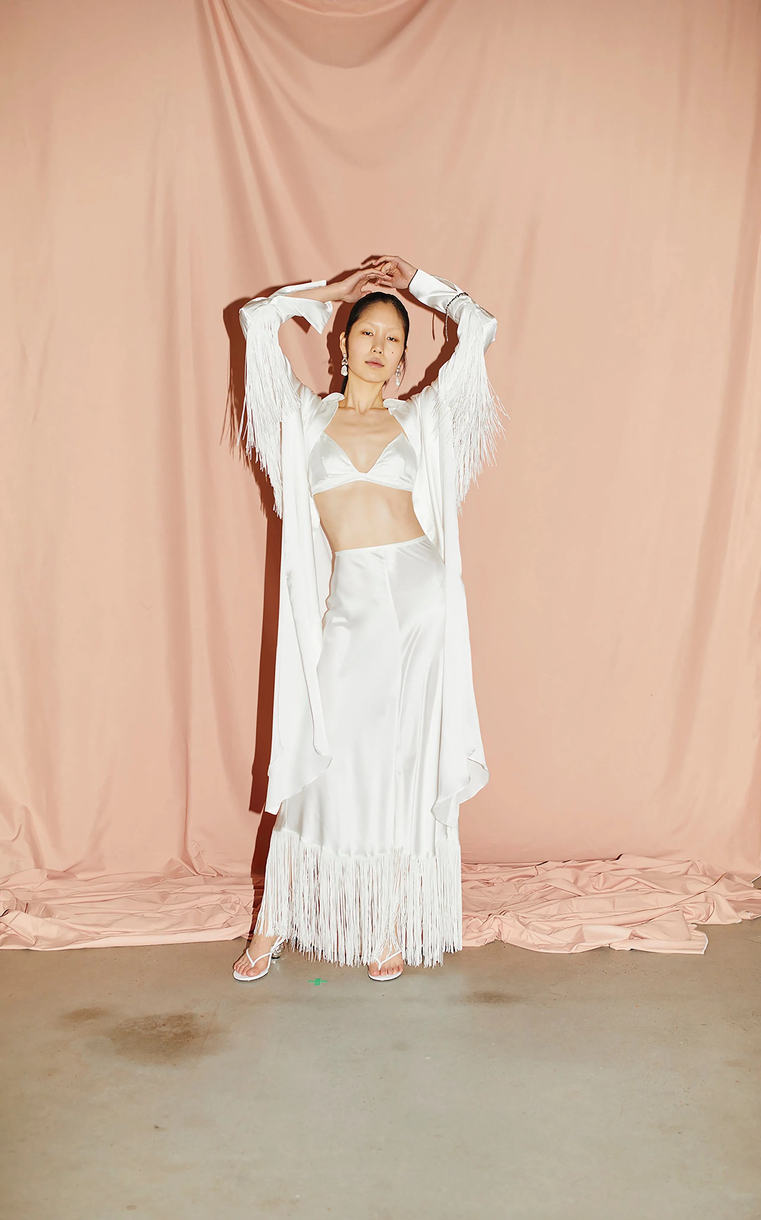 Nettle Fringed Shirt Dress | Ivory